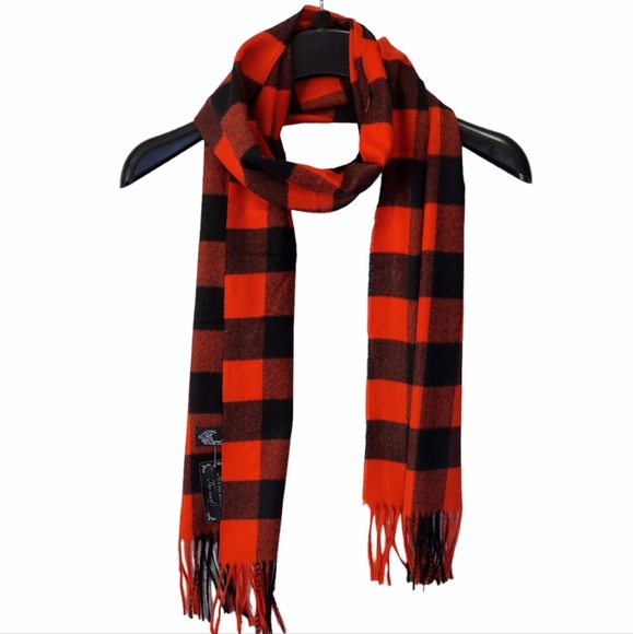 Classic Scarf Womens Mens Red Black Neck Scarf Plaid Winter Scarf Fall Softest - Picture 3 of 10